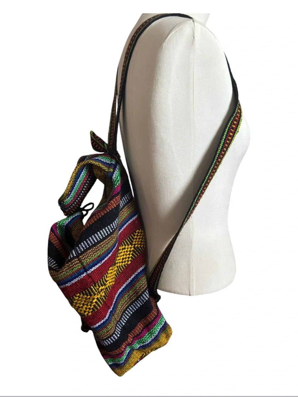 Artesanias MR Pinzon Mexican Drug Rug Boho Hippie Multi Colored Backpack Unisex